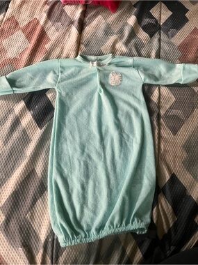 Soft Mint Blue Infant Sleep Sack - Cozy Long Sleeve Pajama Gown